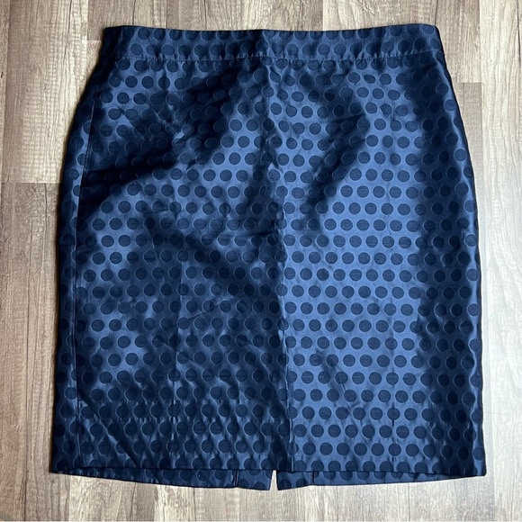 J Crew Womens Size 12 Blue with Polka Dots Pencil Skirt
